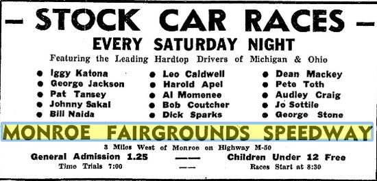 Monroe Fairgrounds Speedway - June 20 1951 (newer photo)
